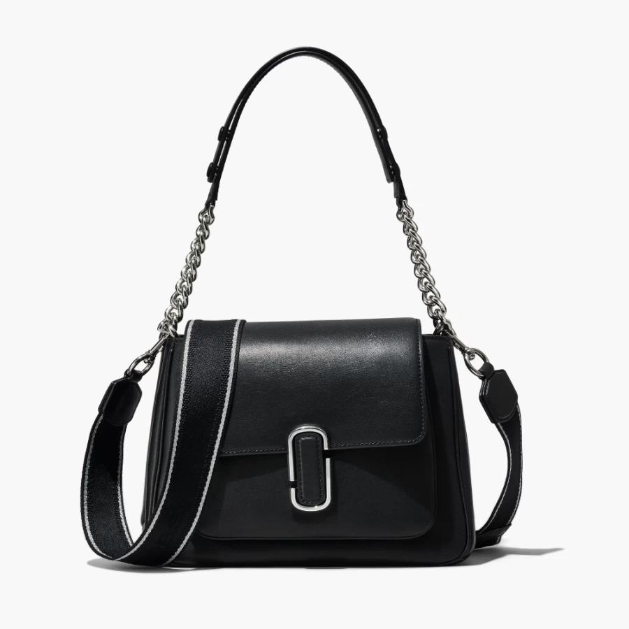 Marc Jacobs The J Marc Chain Satchel Bag in Black & Silver - Crossbody Handbag
