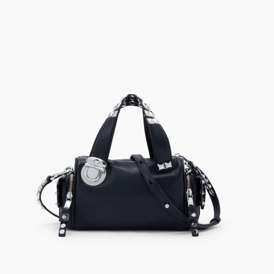 Marc Jacobs Black Studded Pushlock Mini Satchel Bag
