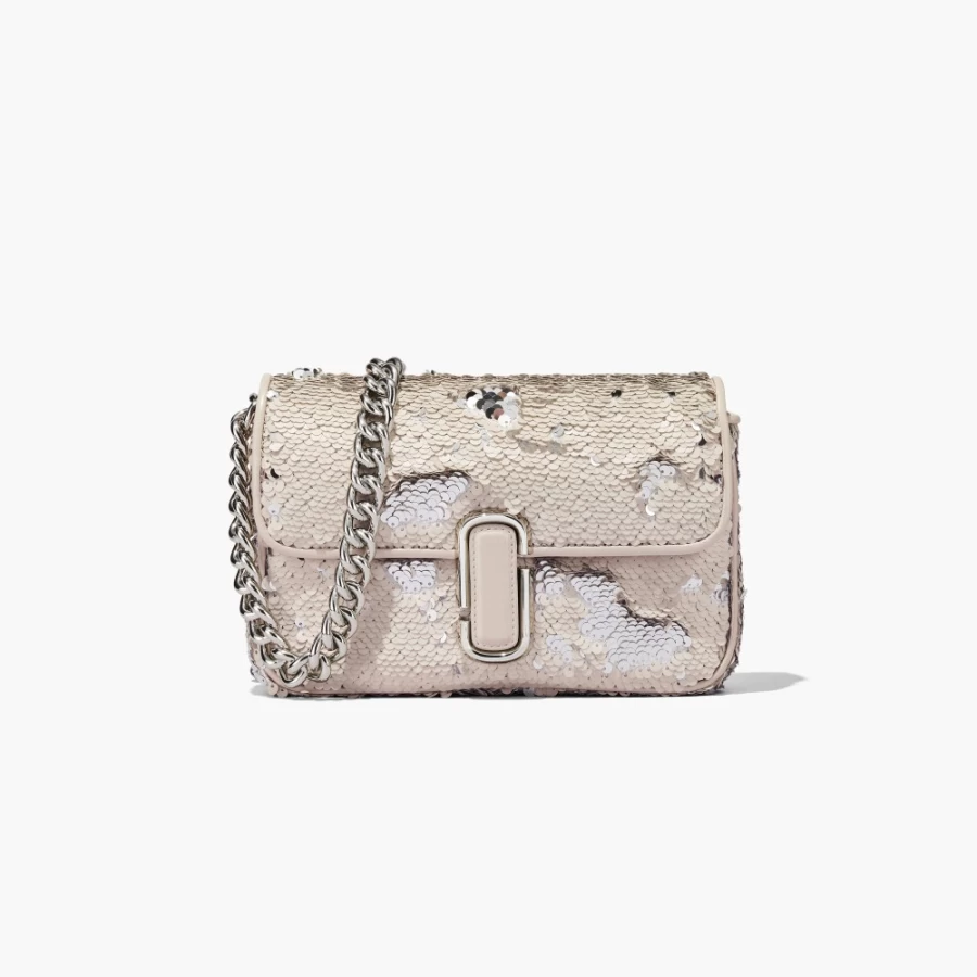 Marc Jacobs Sequin Shoulder Bag in Cream & Silver | The J Marc Crossbody