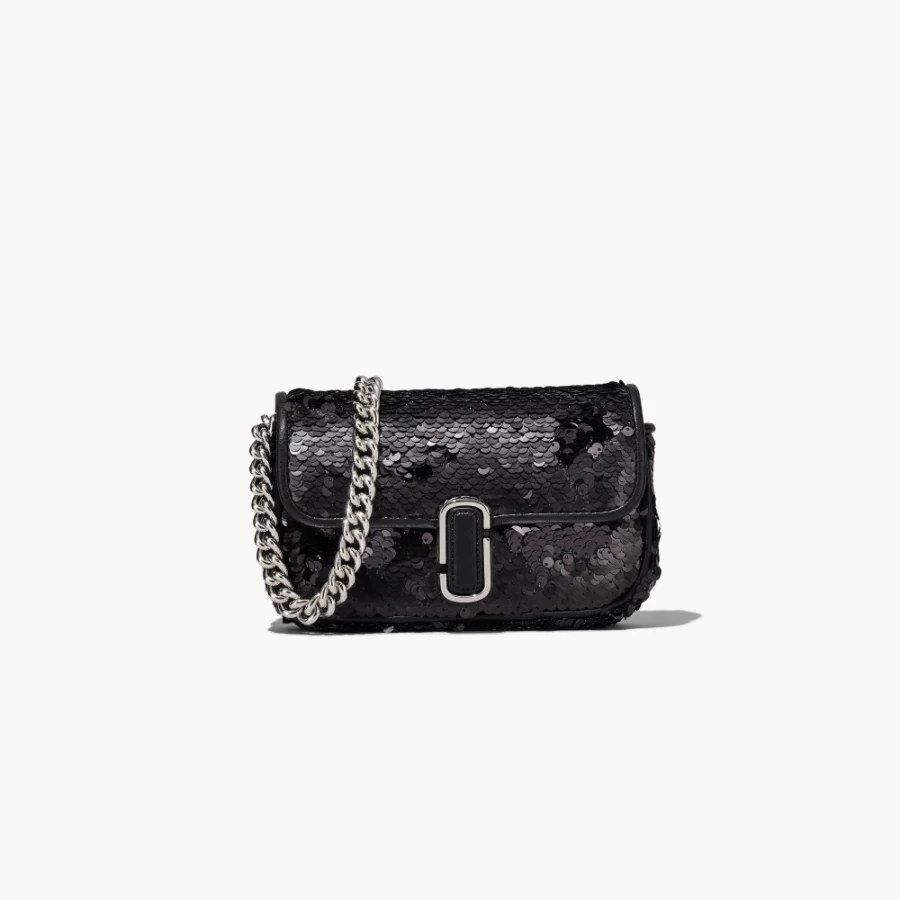 Marc Jacobs Black Sequin Mini Shoulder Bag - The J Marc Crossbody for Women