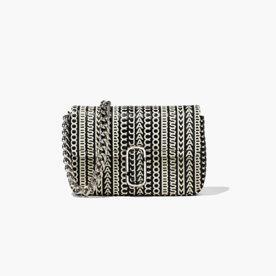 Marc Jacobs Monogram Leather Shoulder Bag in Black & White - J Marc Crossbody Purse