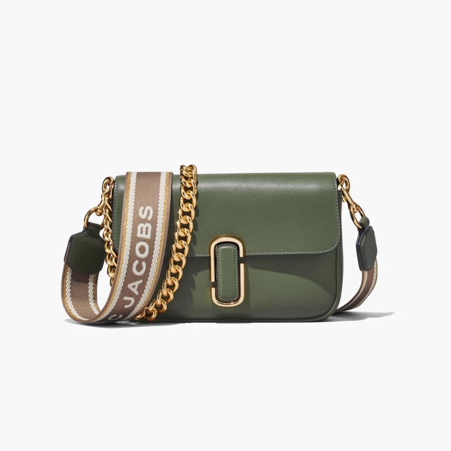 Marc Jacobs The J Marc Shoulder Bag in Bronze Green | Premium Leather Crossbody Bag