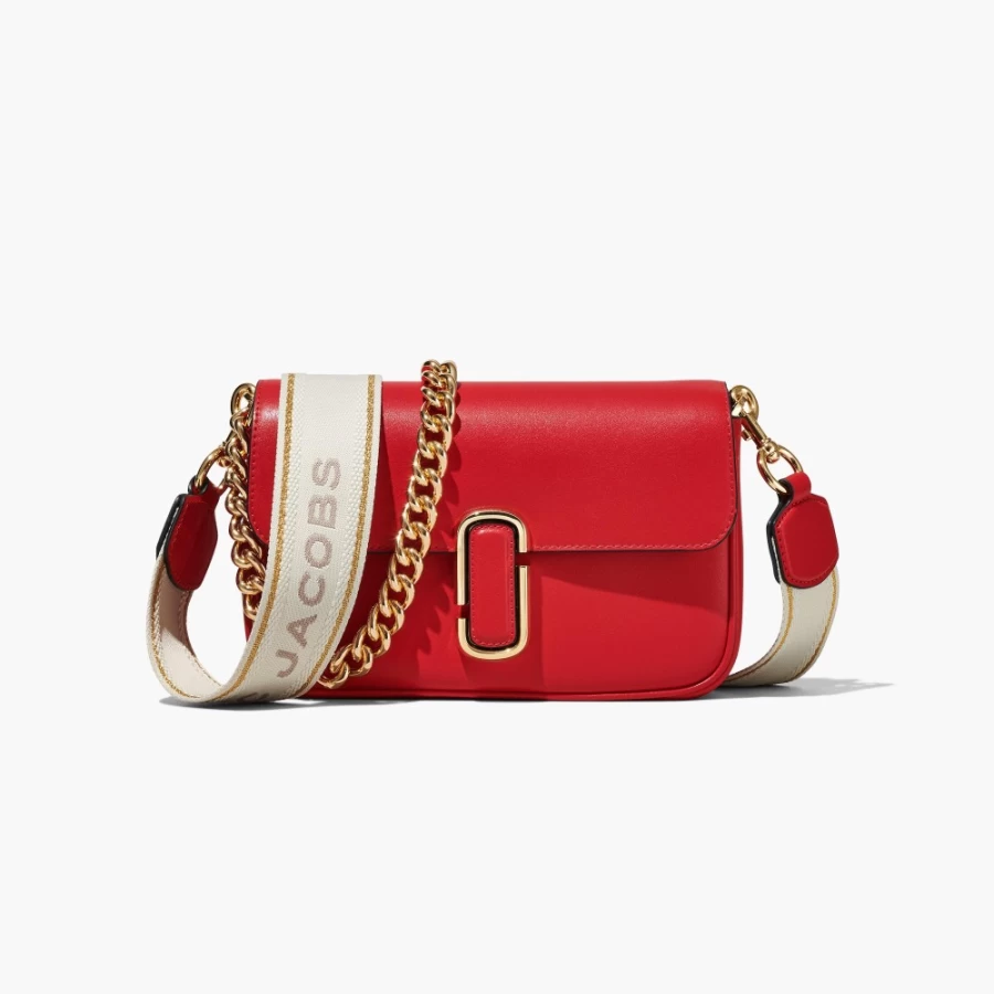 Marc Jacobs The J Marc Shoulder Bag in True Red - Stylish Crossbody Purse for Women