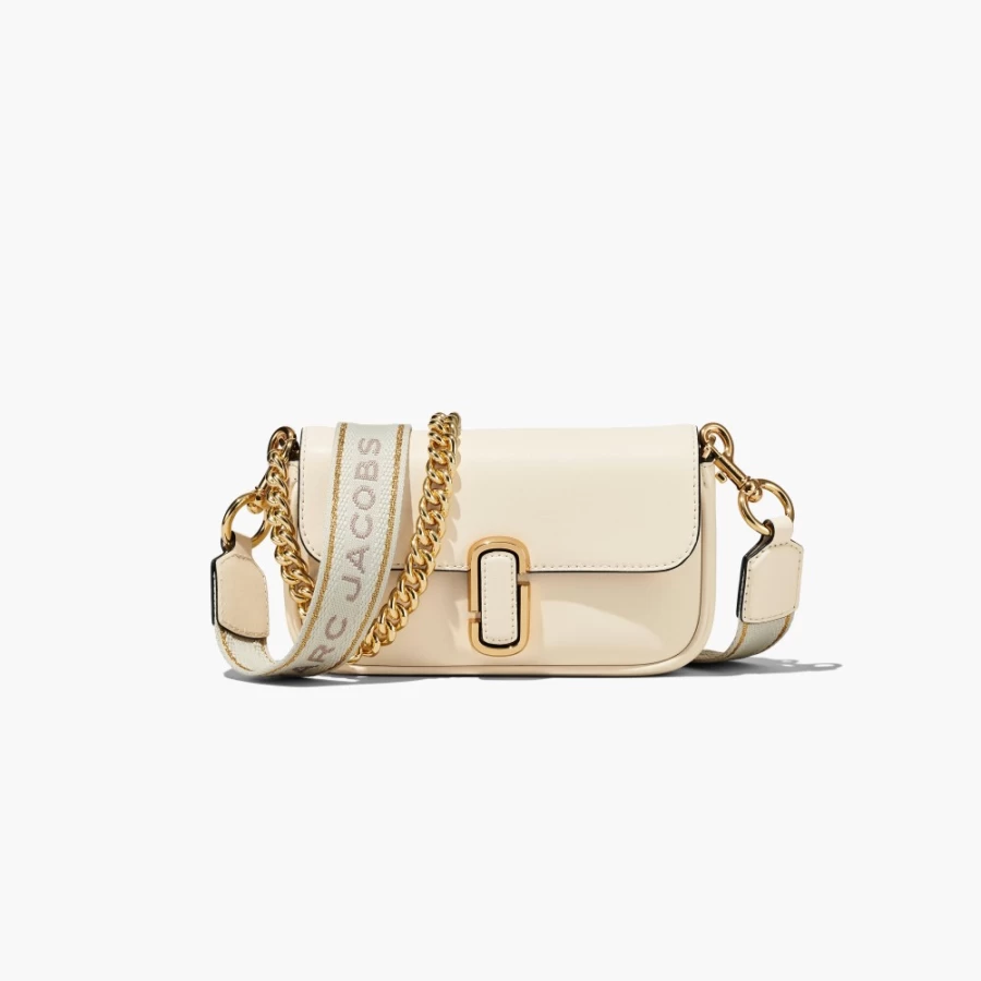 Marc Jacobs The J Marc Mini Shoulder Bag in Cloud White | Premium Leather Crossbody Purse
