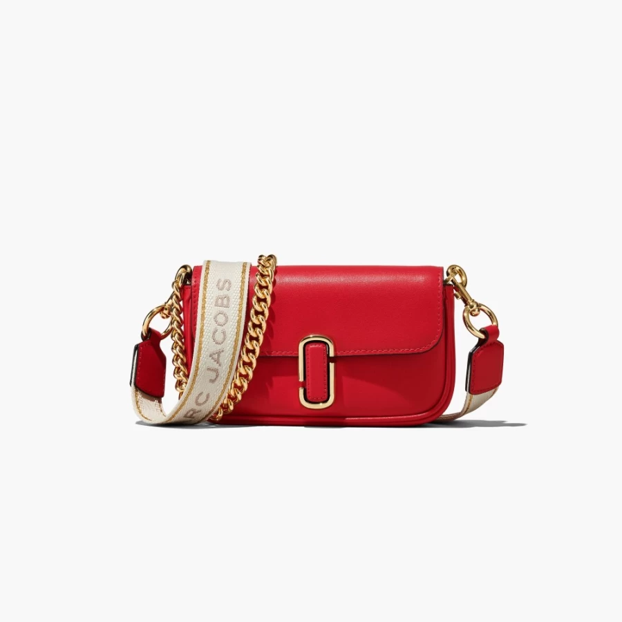 Marc Jacobs Mini J Marc Shoulder Bag in True Red - Stylish Crossbody Purse for Women