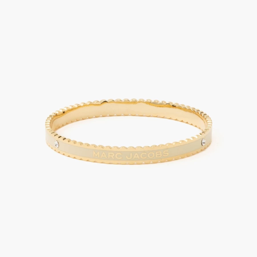 Marc Jacobs Cream & Gold Medallion Scalloped Bangle Bracelet