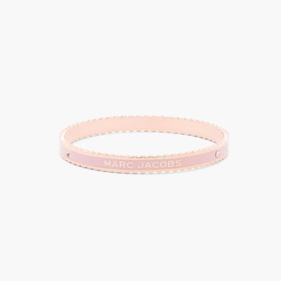 Marc Jacobs Sand & Rose Gold Medallion Scalloped Bangle Bracelet