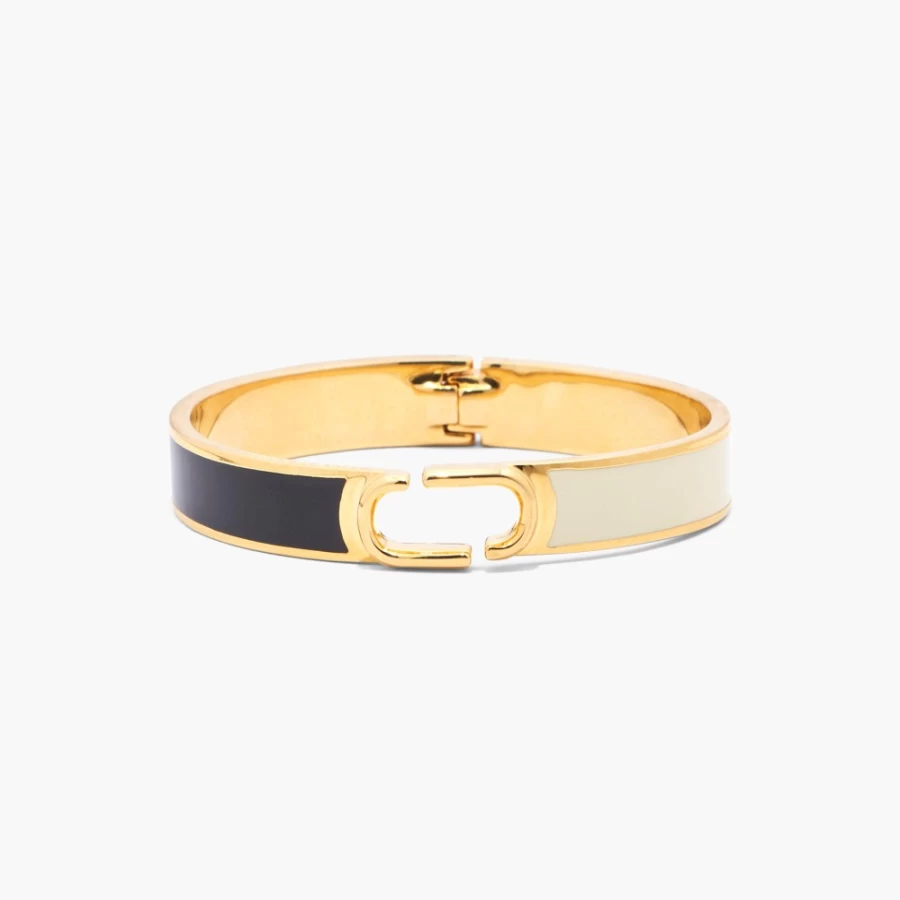Marc Jacobs Black & Gold Hinge Bangle Bracelet - J Marc Collection