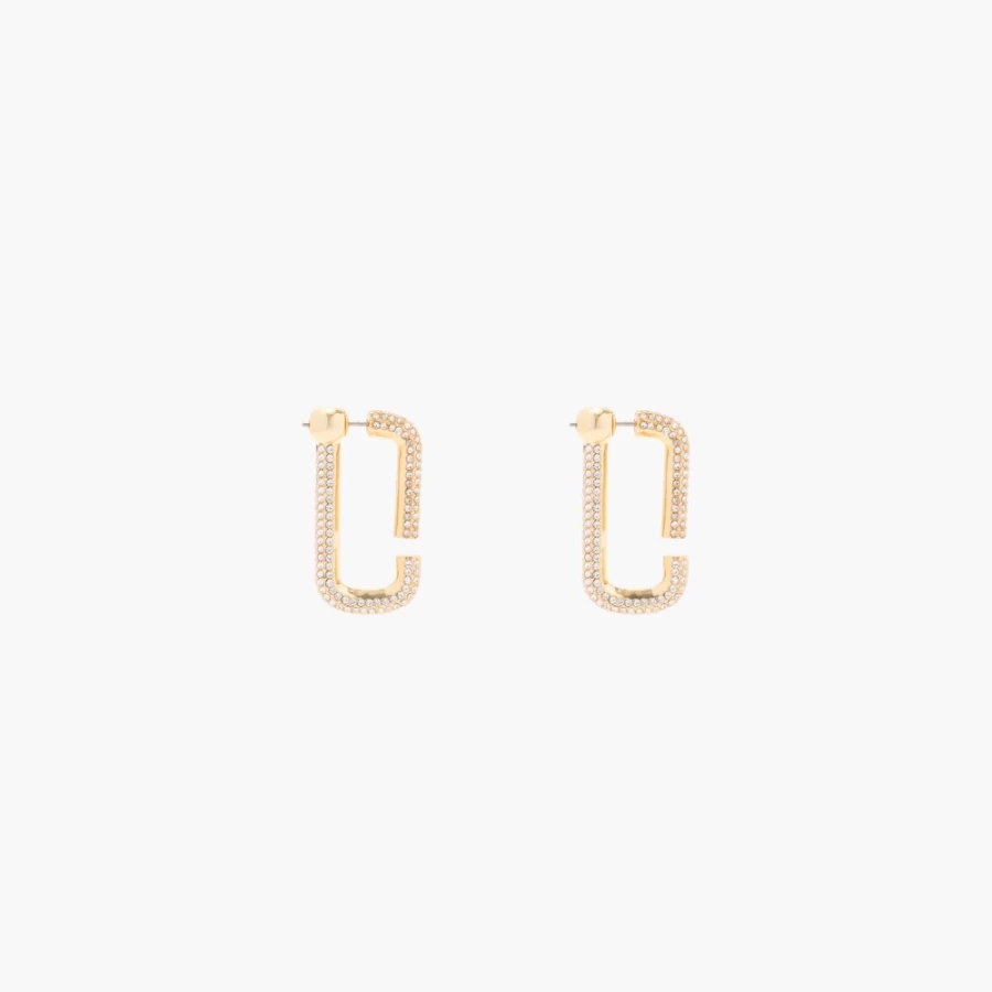 Marc Jacobs Gold & Crystal Pavé Hoop Earrings - The J Marc Pavé Hoops