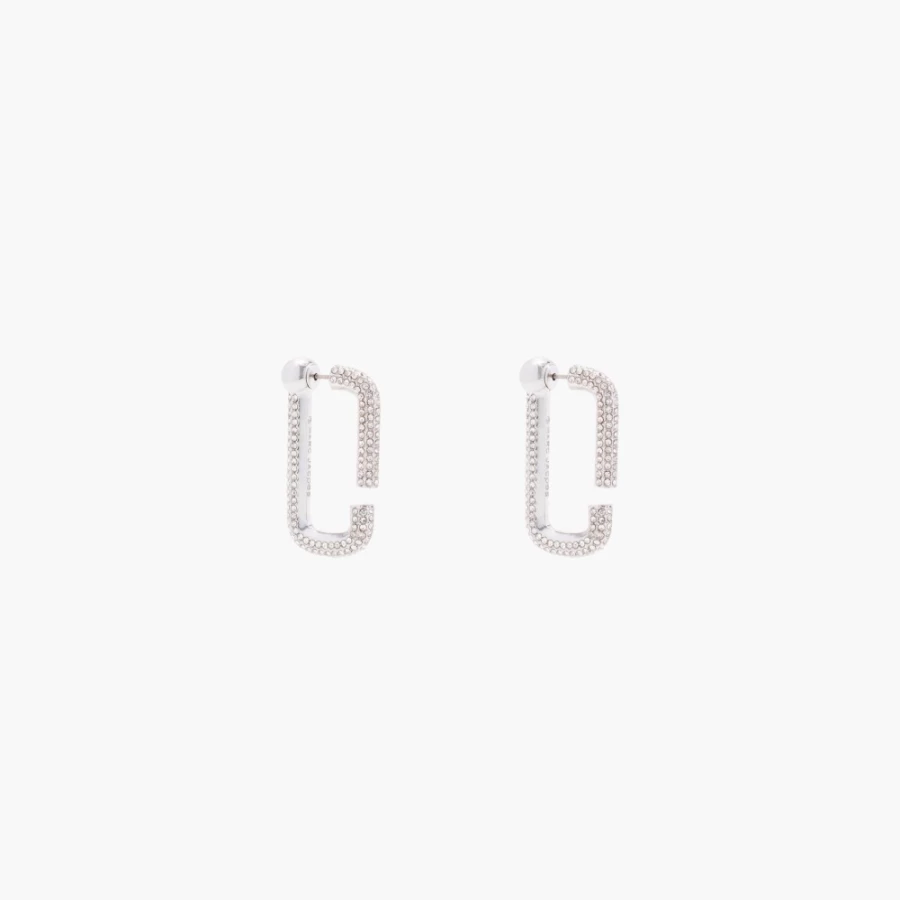 Marc Jacobs Pavé Crystal Hoop Earrings in Sterling Silver | J Marc Collection