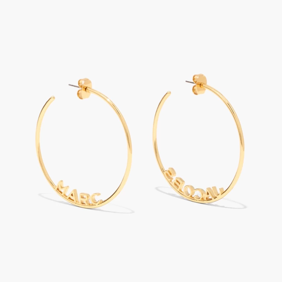 Marc Jacobs Gold Monogram Hoops - Luxury Designer Earrings