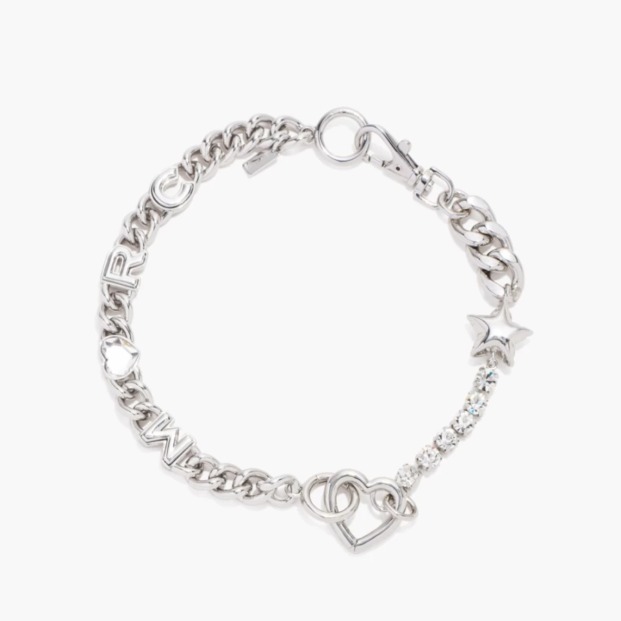 Marc Jacobs Crystal & Silver Charmed Heart Pendant Necklace