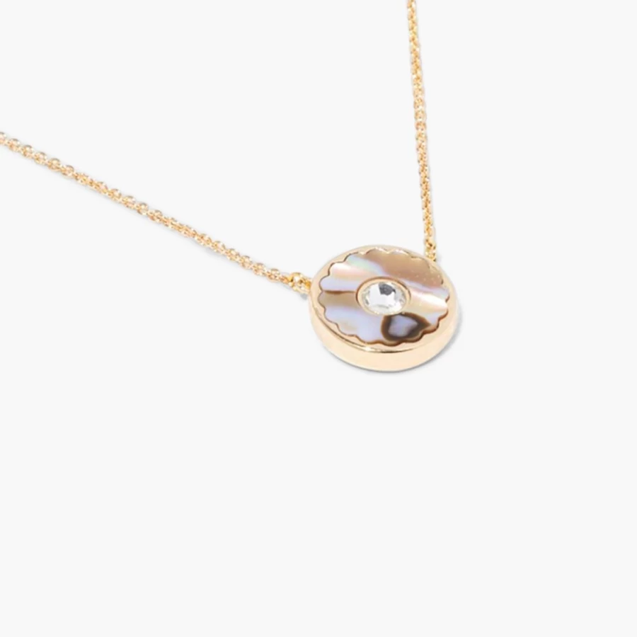 Marc Jacobs Abalone Shell Gold Pendant Necklace - The Medallion