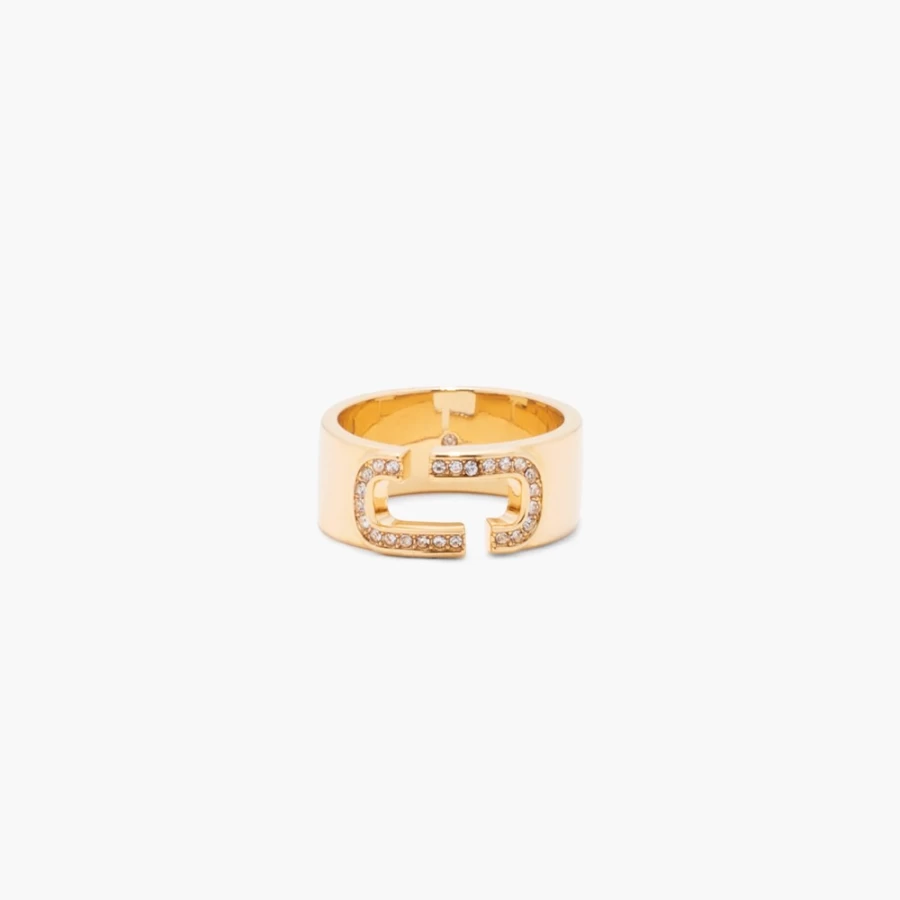 Marc Jacobs Gold Pavé Crystal Ring - Luxury Designer Jewelry