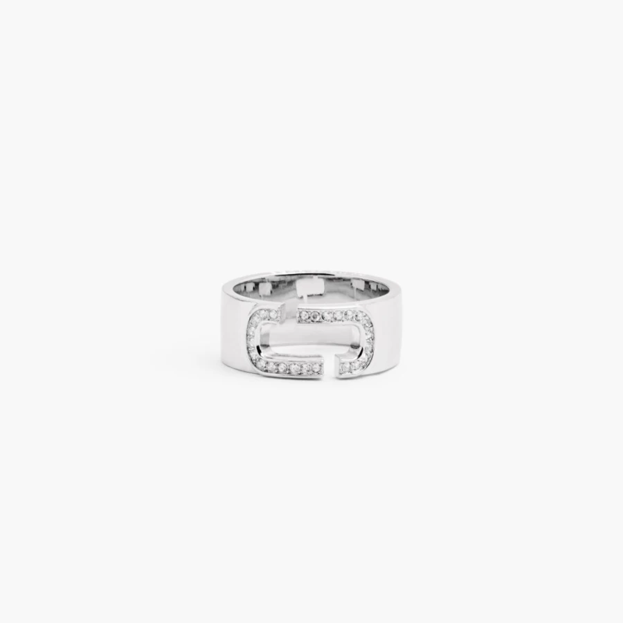 Marc Jacobs Pavé Crystal Silver Ring - The J Marc Ring