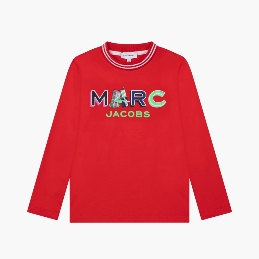 Marc Jacobs New Red Long Sleeve Logo T-Shirt for Men & Women