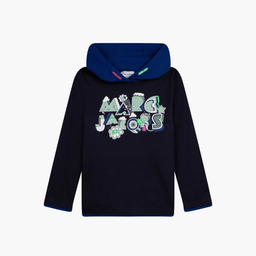 Marc Jacobs Navy Puff Logo Long Sleeve T-Shirt for Men & Women