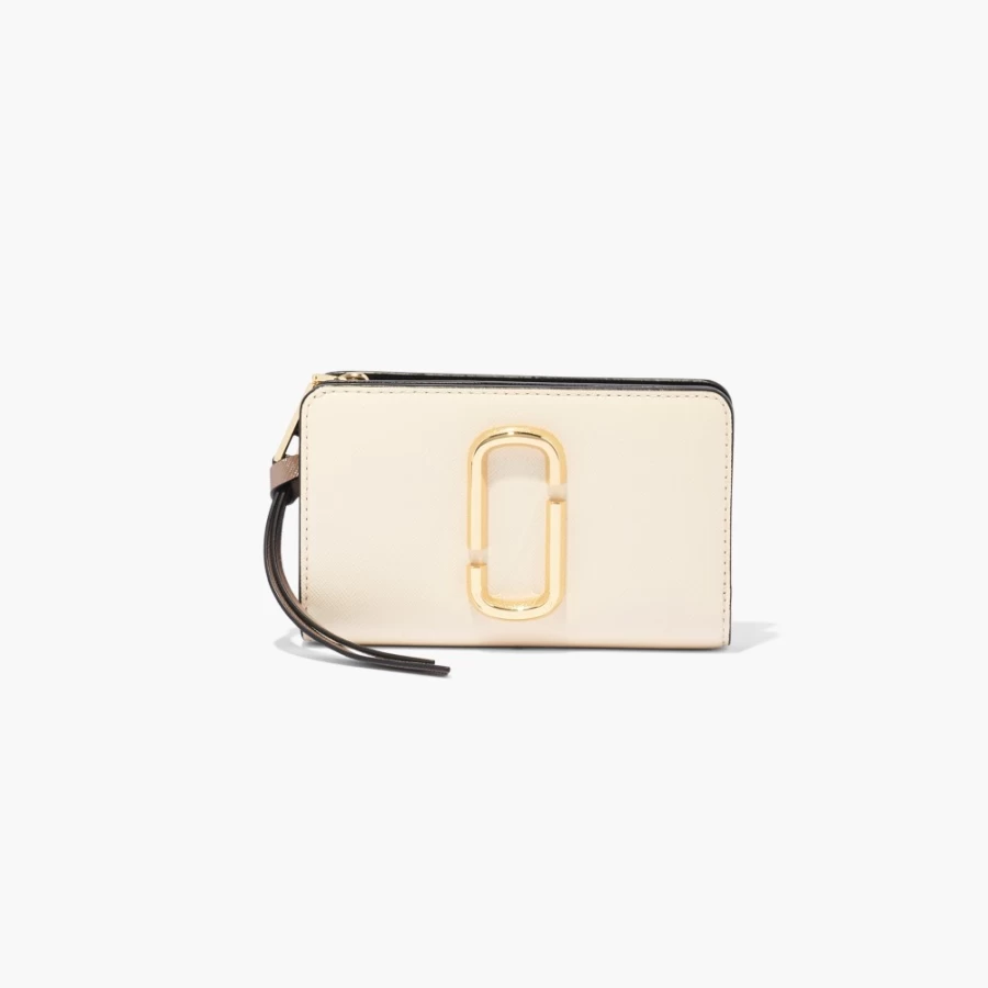 Marc Jacobs Snapshot Compact Wallet in New Cloud White Multi - Stylish Crossbody Bag