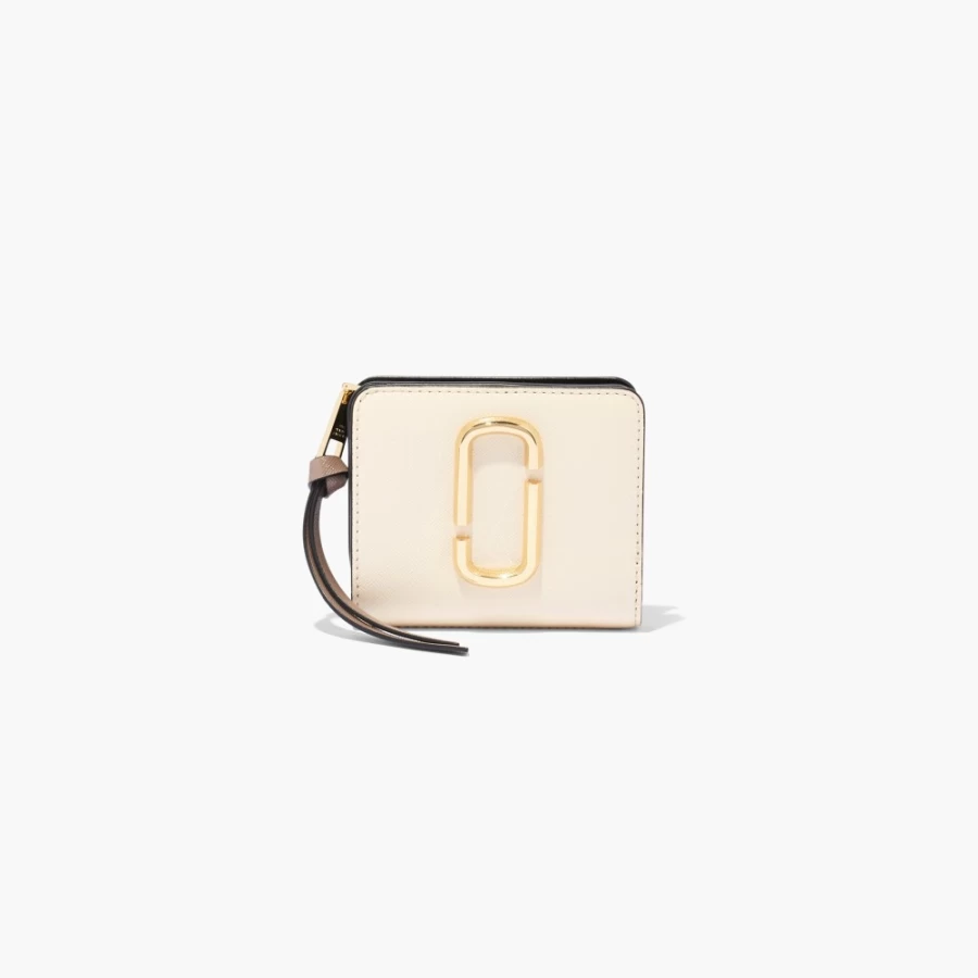 Marc Jacobs Snapshot Mini Compact Wallet in New Cloud White Multi – Stylish Crossbody Bag
