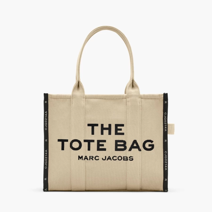 Marc Jacobs Warm Sand Jacquard Large Tote Bag for Women | Stylish & Spacious Designer Handbag