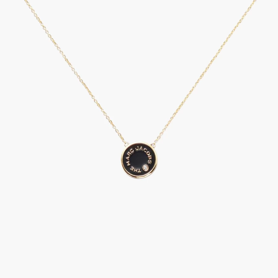 Marc Jacobs Black & Gold Medallion Pendant Necklace