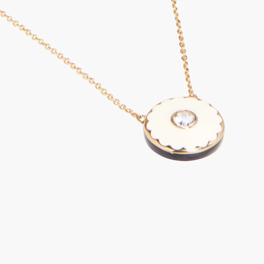 Marc Jacobs Cream & Gold Medallion Pendant Necklace