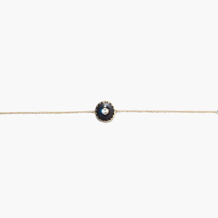 Marc Jacobs Black and Gold Medallion Charm Bracelet for Women