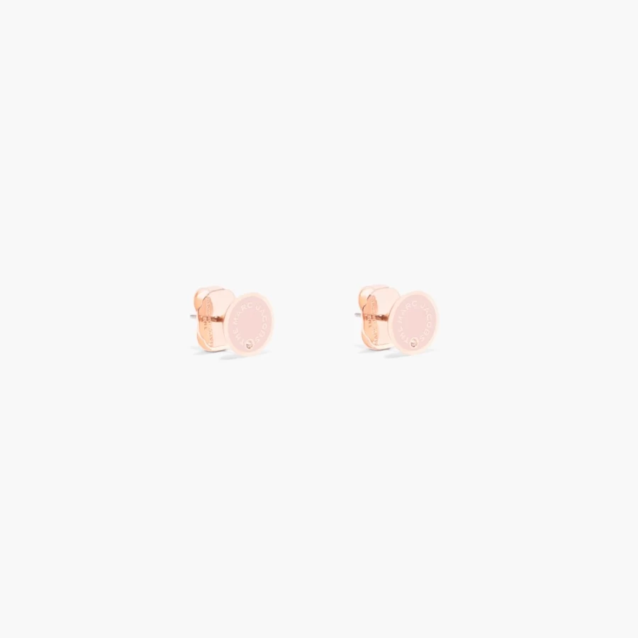 Marc Jacobs Sand & Rose Gold Medallion Stud Earrings