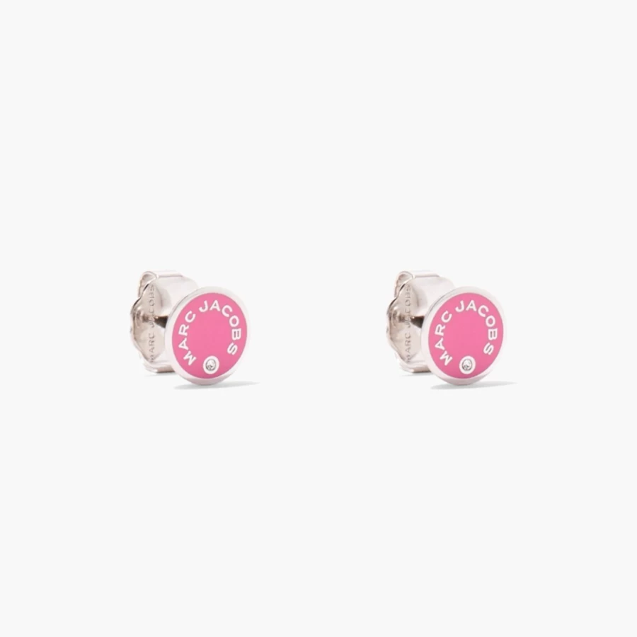 Marc Jacobs Candy Pink & Silver Medallion Stud Earrings