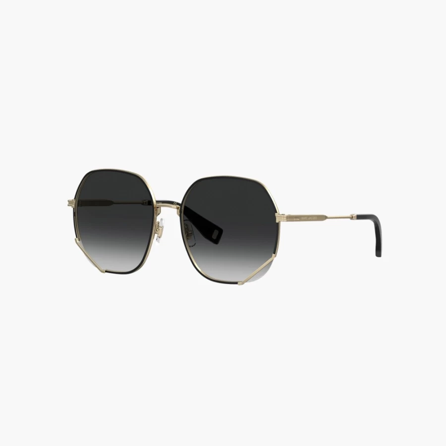 Marc Jacobs Gold & Black Round Hexagon Metal Frame Sunglasses