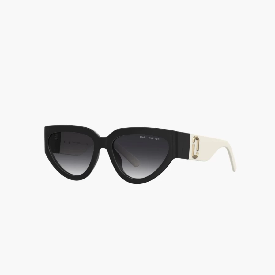 Marc Jacobs Black & White Cat Eye Sunglasses - J Marc Retro Style Women's Shades