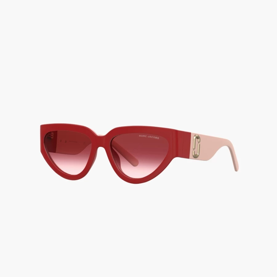 Marc Jacobs Red Cat Eye Sunglasses for Women - Stylish Retro UV Protection Shades
