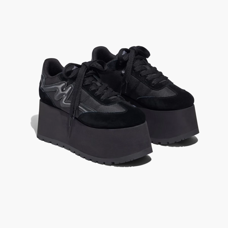 Marc Jacobs Black Platform Jogger Sneakers for Men/Women