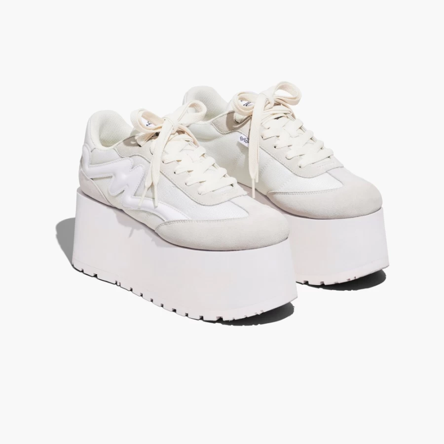 Marc Jacobs White Platform Jogger Sneakers for Women - Stylish Comfort Casual Shoes