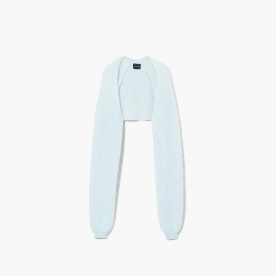 "Marc Jacobs Light Blue Mohair Bolero Cardigan – Soft Knit Open Front Sweater"