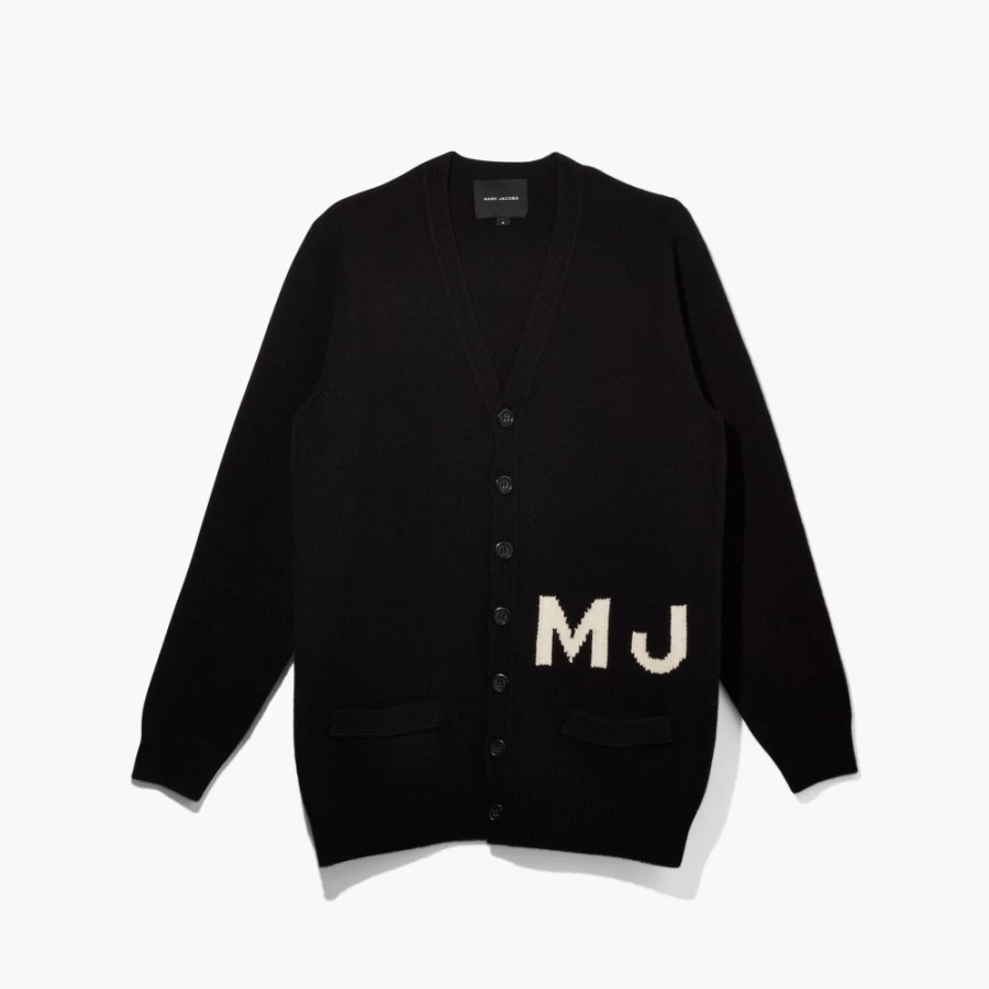 Marc Jacobs Black Oversized Cardigan - The Big Cardigan Cozy Knit Sweater
