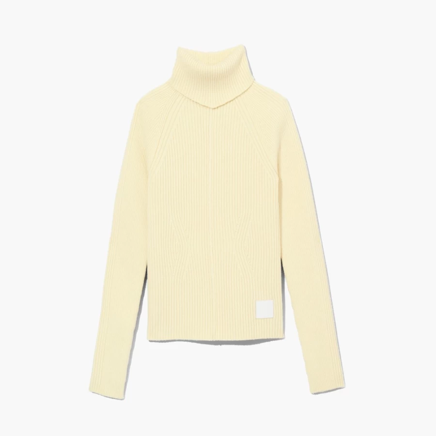 Marc Jacobs Ribbed Turtleneck Sweater in Tender Yellow | Women's Knit Top