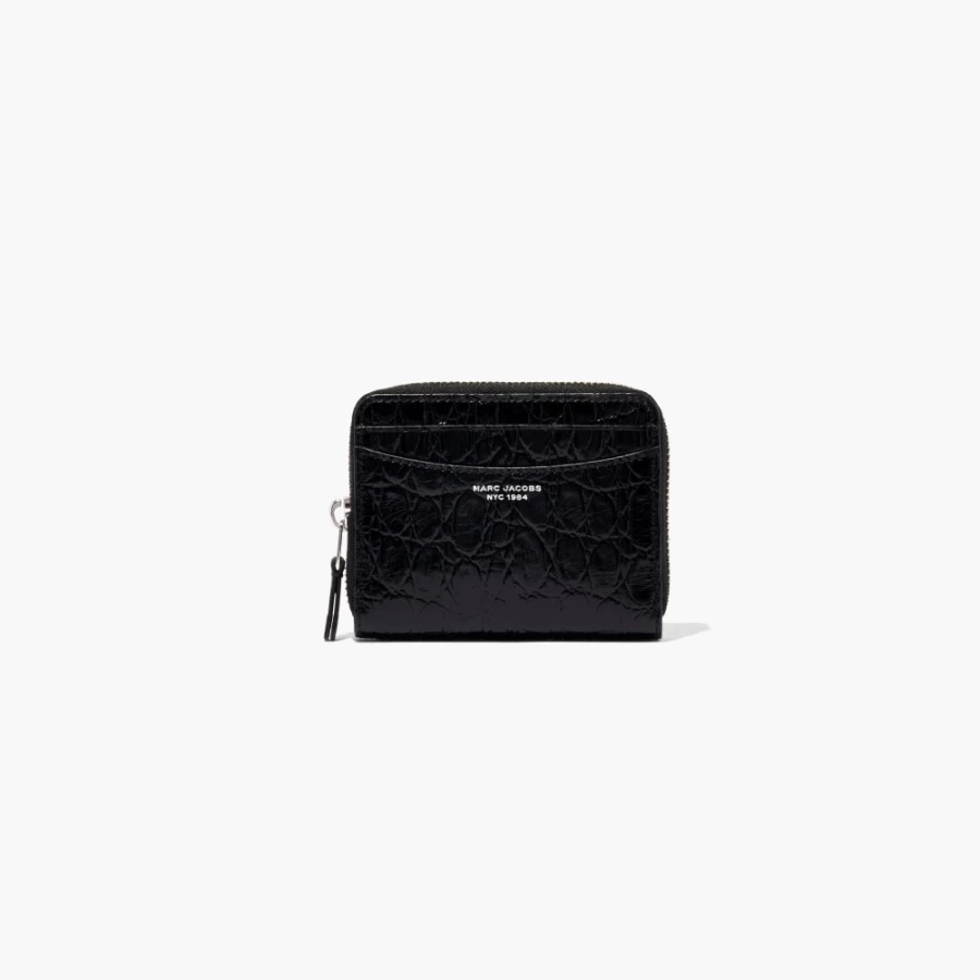 Marc Jacobs Black Slim 84 Crocodile-Embossed Zip Around Wallet
