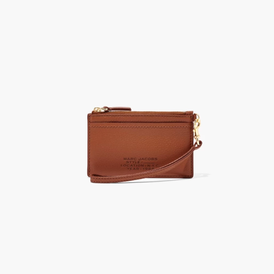 Marc Jacobs Argan Oil Leather Top Zip Wristlet Crossbody Bag