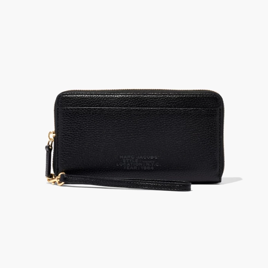 Marc Jacobs Black Leather Continental Wallet for Men & Women – Slim RFID Blocking Bifold