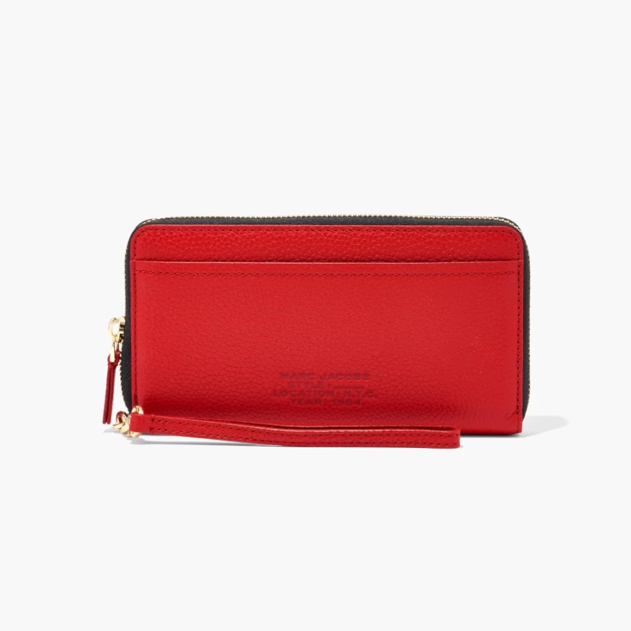 Marc Jacobs True Red Leather Continental Wallet for Men & Women – Premium Bifold Card Holder