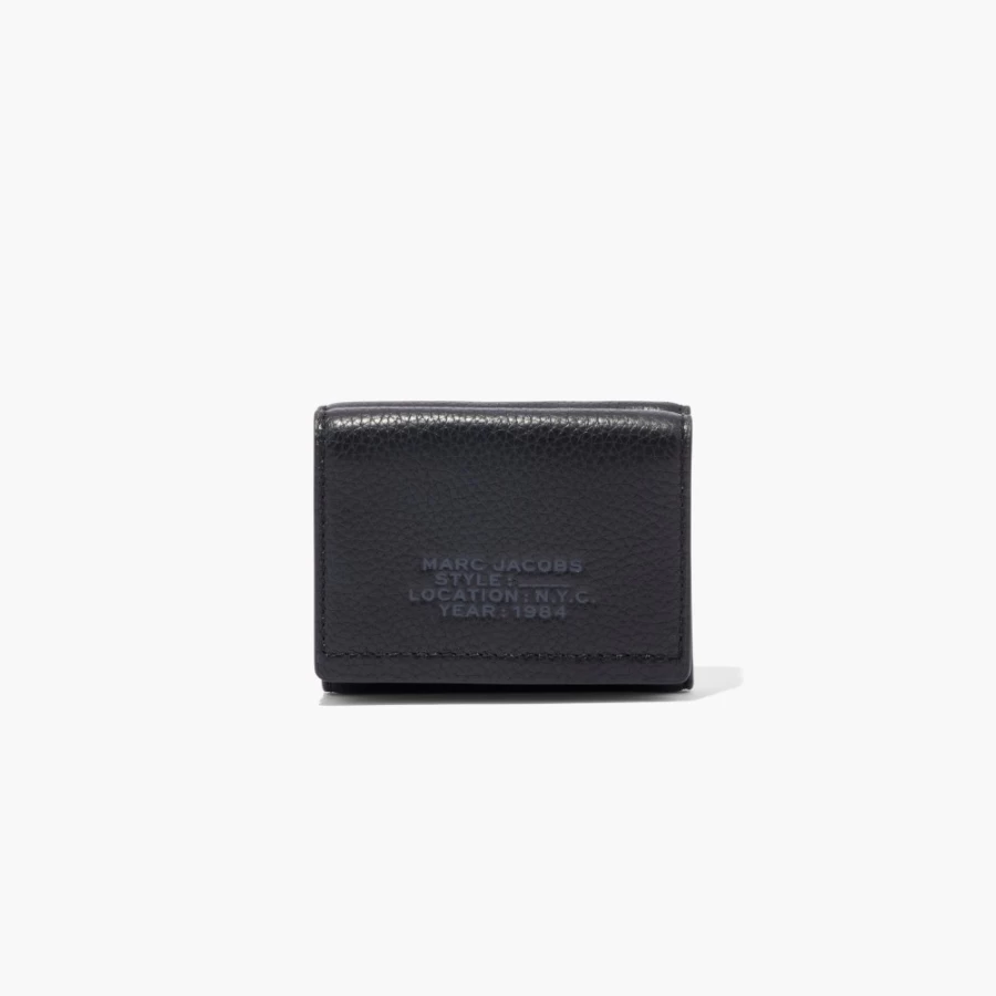 Marc Jacobs Black Leather Medium Trifold Wallet for Men & Women