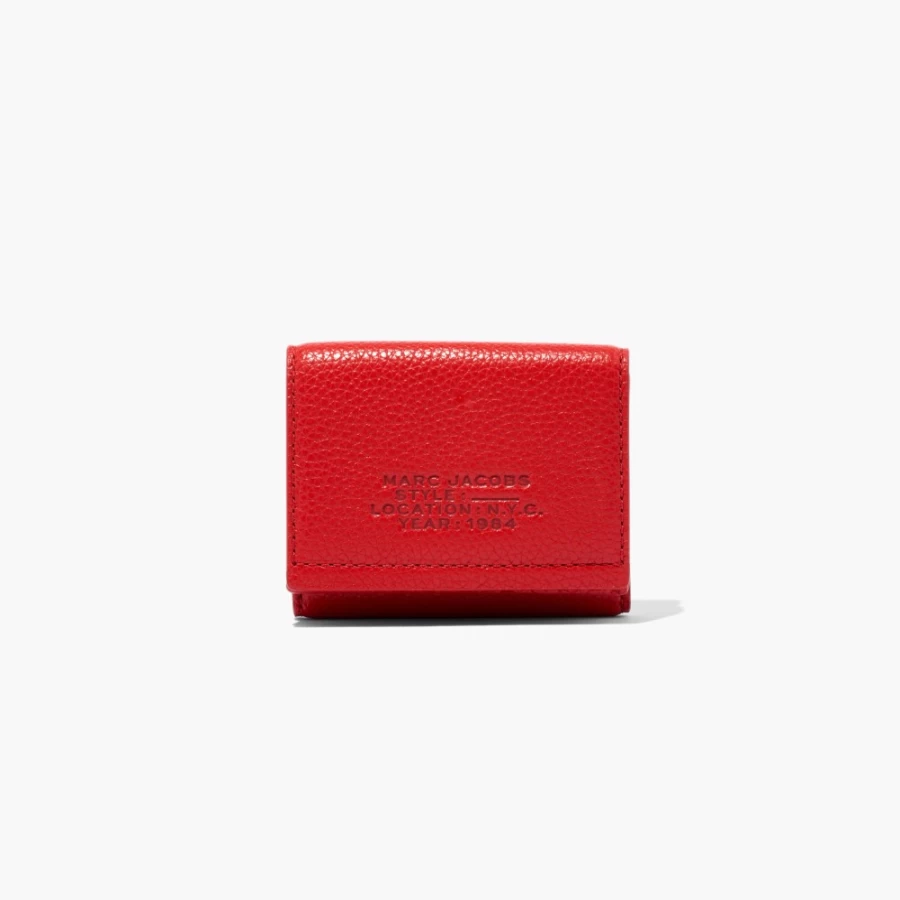 Marc Jacobs True Red Leather Medium Trifold Wallet for Men & Women