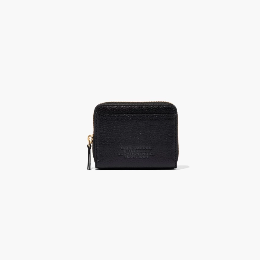 Marc Jacobs Black Leather Zip Around Wallet for Men & Women – Stylish & Secure RFID-Blocking Design