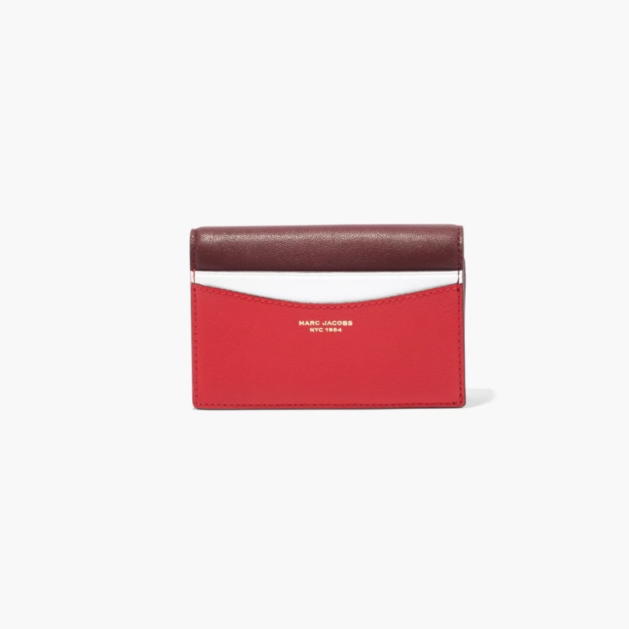 Marc Jacobs Slim 84 Colorblock Bifold Wallet in True Red Multi - Stylish & Compact Design