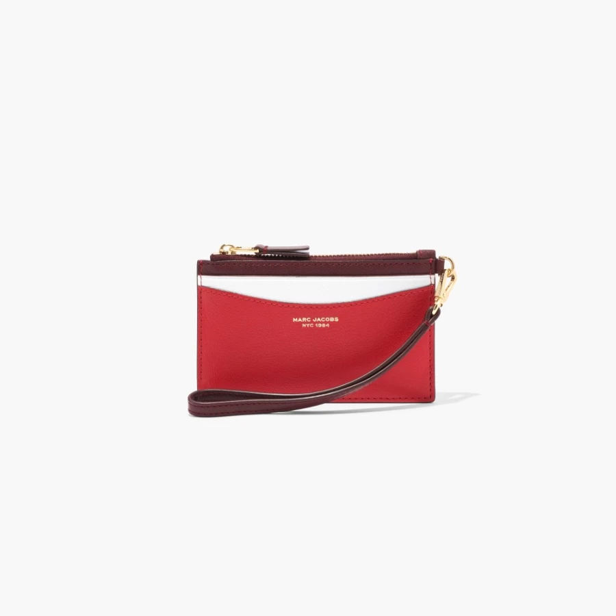 Marc Jacobs Slim 84 Colorblock Zip Wristlet in True Red Multi - Stylish Crossbody Bag for Women