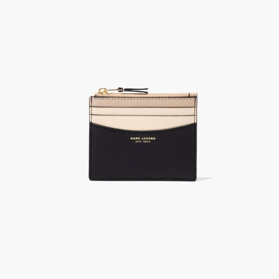 Marc Jacobs Slim 84 Colorblock Zip Card Case in Black Multi - Stylish Compact Wallet