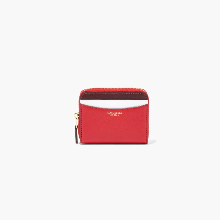 Marc Jacobs Slim 84 Colorblock Zip Around Wallet in True Red Multi