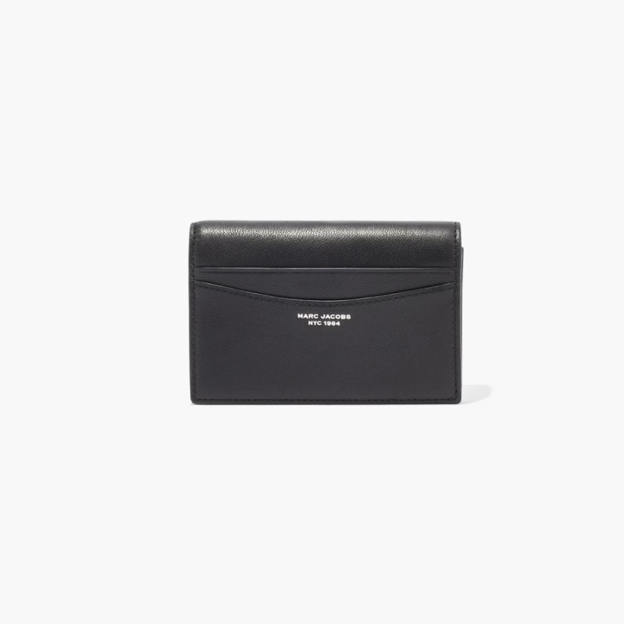 Marc Jacobs Black Slim 84 Bifold Wallet for Men - Minimalist RFID Blocking Leather Card Holder