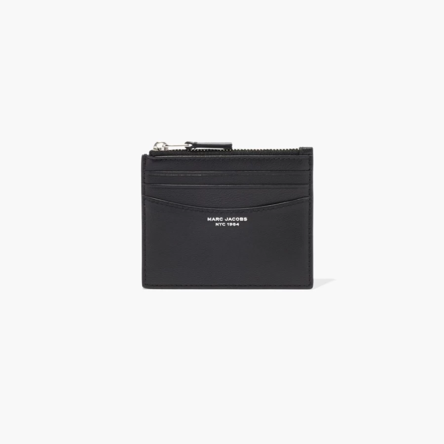 Marc Jacobs Black Slim 84-Zip Card Holder Wallet